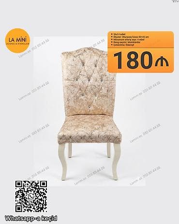 La Mini – Klassik üslubda yumşaq oturacaqlı stul - Model: Yumşaq bel