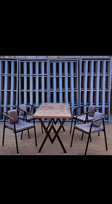 stollar ve stullar: Qonaq otağı üçün, Açılmayan, Dördbucaq masa, 4 stul — 1