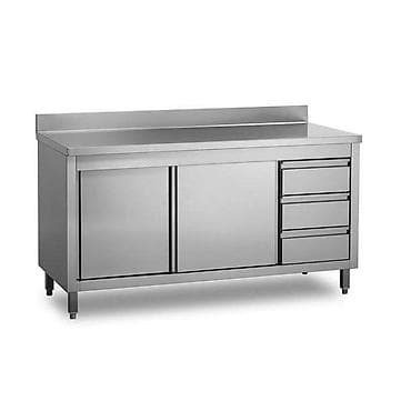 Paslanmayan poladdan peşəkar mətbəx iş masası – saxlanclı - Material — 1