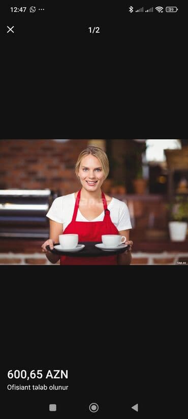 Çaydanlar: Ofisiant tələb olunur, Restoran, Aylıq ödəniş, İstənilən yaş, Təcrübəsiz — 2