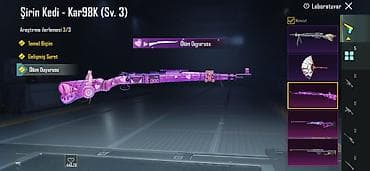 PUBG Mobile hesabında laboratoriya yüksəltilə bilən snayper skinləri