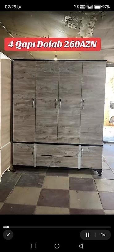 paltar dolabi qiymetleri: Yeni, 4 qapılı, Güzgülü, Bej, Açılan, Düz dolab — 8