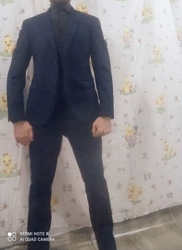 зеленые мужские спортивные костюмы: Kişi kostyum dəsti - Rəng: tünd göy (navy) - Üslub: klassik, dar — 1