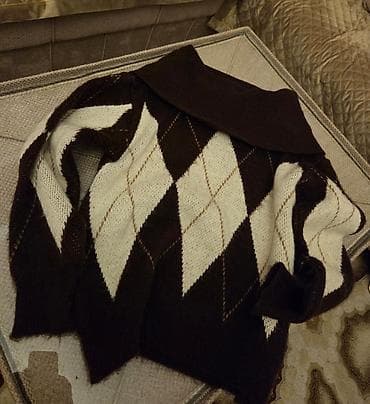 Qadın/kişi üçün isti trikotaj sviter - Naxış: klassik argıl (romb)
