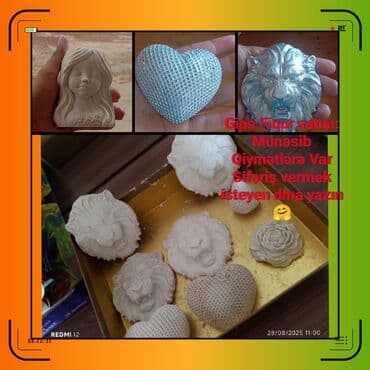 Fiqur, Gips, rəng - Ağ