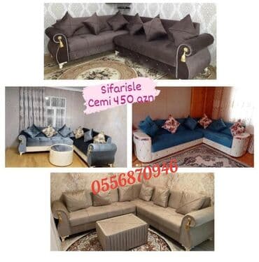 mətbəx ucun divan: Künc divan, Yeni, Açılan, Bazalı, Parça, Pulsuz çatdırılma — 2