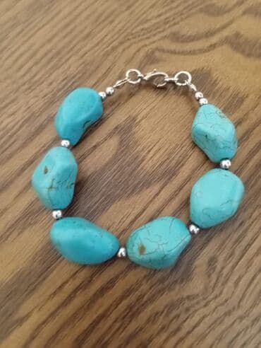 серьги каффа: Türkuz daşlardan hazırlanmış zərgərlik dəsti - Dəst tərkibi: 1 ədəd — 7