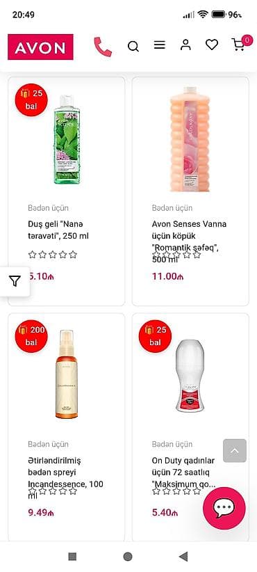 AVON seçimi – bədən və ətir kolleksiyası - Duş geli “Nanə təravəti”