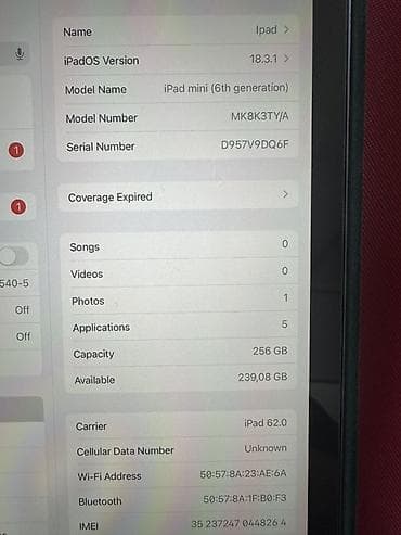 iphone 14 oro: Apple iPad mini (6-cı nəsil) – 256 GB Xüsusiyyətlər: - Model adı — 3