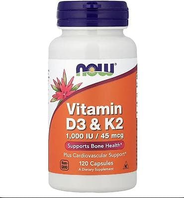 NOW Vitamin D3 & K2 – 120 kapsul - Tərkib: hər kapsulda Vitamin
