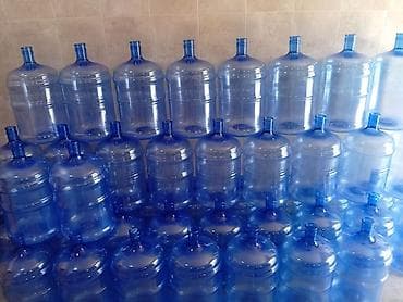 usaqlar ucun su qablari: - 19 litrlik su qabları (damacanalar), şəffaf mavi PET materialdan - — 2