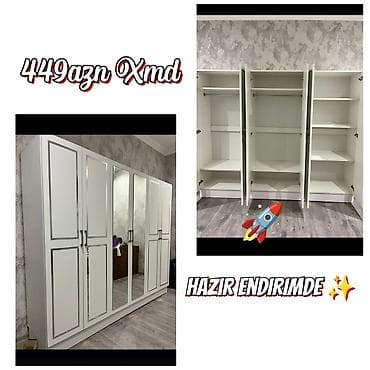 5 qapı, Güzgülü, Ağ, Açılan, Düz dolab