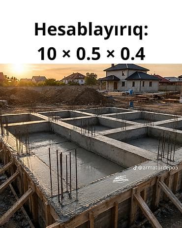 монолит бетон: Monolit beton tökmə və armatur-kalıp xidməti - Bünövrə, kəmər, kolon — 9