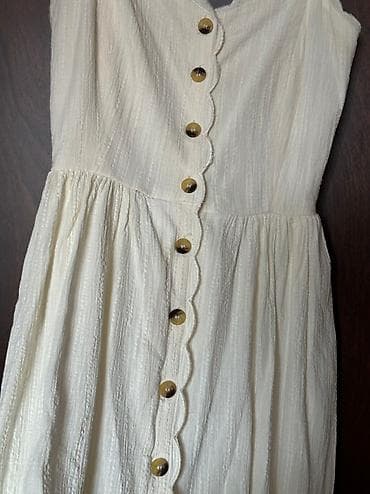 off white duks: Gündəlik don, Maksi, H&M, S — 6