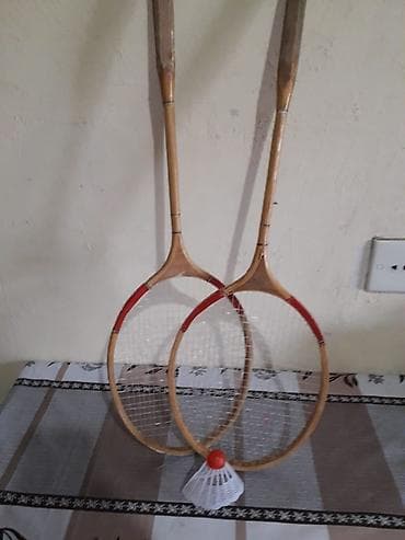 Badminton dəsti - 2 ədəd klassik taxta badminton raketi - Naqilləri — 1
