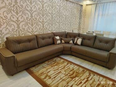 резервуар для воды: Угловой диван, Новый, Раскладной, С подъемным механизмом, Набук — 2