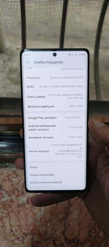 honor 8 lite qiymeti: Honor X9a, 256 GB, rəng - Boz, Sensor — 3