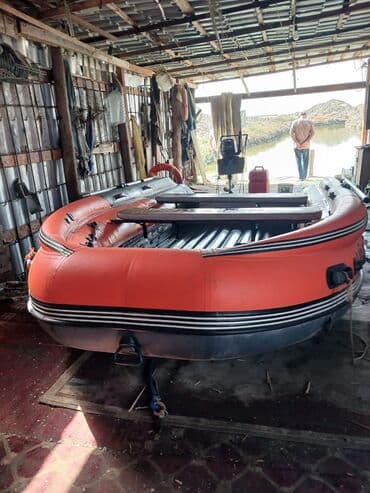 ot presi satilir: Şişmə motorlu qayıq – narıncı rəng, yüksək daşıma qabiliyyətli PVC — 2