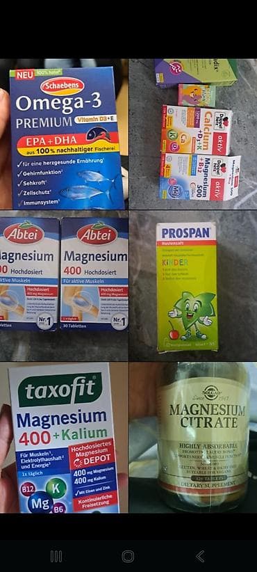 Vitaminlər və BAƏ: Məhsul: Vitamin və qida əlavələri dəsti ( müxtəlif markalar) Tərkib — 1