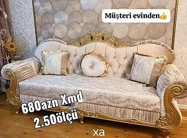 Klassik üslubda 3 nəfərlik divan. - Ölçü: 2.50 m (şəkildə qeyd