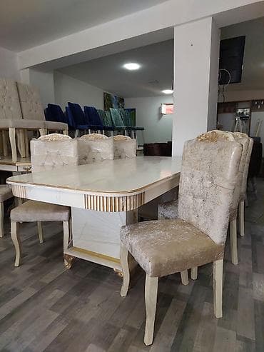 yellenen stullar: Qonaq otağı üçün, Açılmayan, Dördbucaq masa, 8 stul — 2