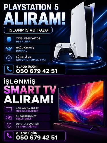 Xidmət: PlayStation 5 və Smart TV alışı - PlayStation 5 (işlənmiş və lalafo.az -da Xidmət: PlayStation 5 və Smart TV alışı - PlayStation 5 (işlənmiş və