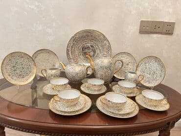 cex fara: Çay dəsti, rəng - Qızılı, Farfor, 6 nəfərlik — 2