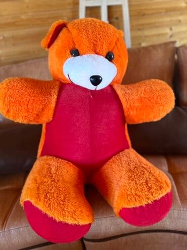 Nəhəng plyuş ayı oyuncağı - Rənglər: parlaq narıncı bədən, tünd