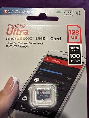 SanDisk Ultra microSDXC UHS‑I yaddaş kartı - Tutum: 128 GB - Sürət