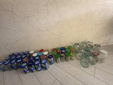 Mətbəx aksesuarları: Şüşə bankalar dəsti 28ədəd 820 mayanez, 0.15 13ədəd 700qrlıq, 0.10 — 1