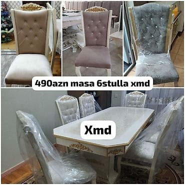 Qonaq otağı üçün, Yeni, Açılmayan, Oval masa, 6 stul