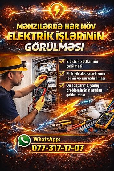 7/24 saat xidmetinizde Peşəkar elektrik xidmətləri - Mənzil, ofis lalafo.az -da 7/24 saat xidmetinizde Peşəkar elektrik xidmətləri - Mənzil, ofis