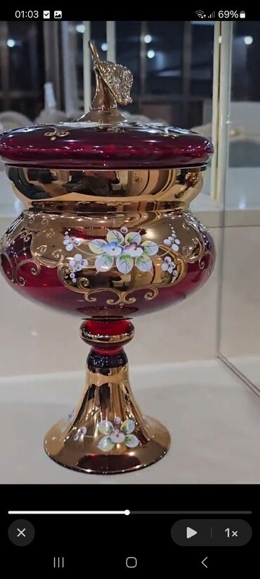 metbex tavanlari: Миски, 1 шт., цвет - Красный, Хрусталь, Чехия — 1