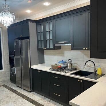 мебель на заказ шкафы: Sifarişlə mətbəx dəsti, Özü çəkən petlələr, MDF, Kredit var, Pulsuz çatdırılma — 6