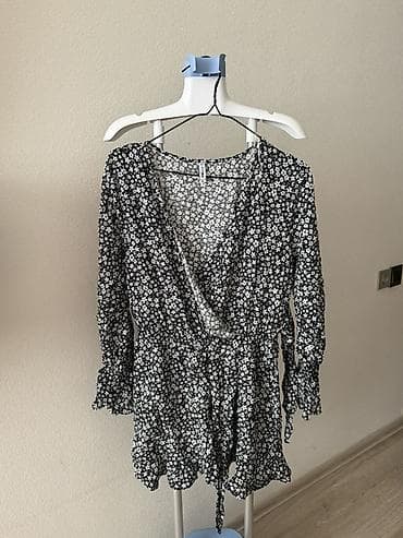 Cinslər: Qadın geyim dəsti 1) Qara-ağ çiçək naxışlı qısa kombinezon - — 3