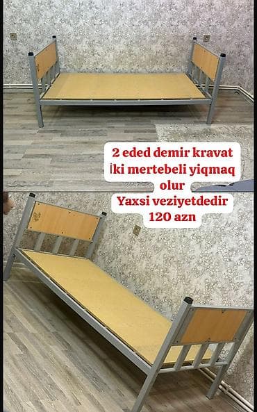 tək nəfərlik yataq desti: Təknəfərlik çarpayı, Bazasız, Matrassız, Siyirməsiz — 1