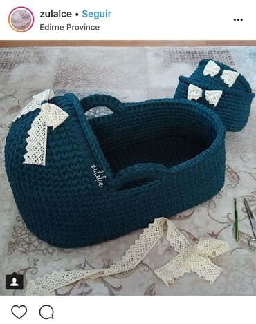 uşaq çantalar: Əl işi uşaq üçun səbətlər. Ölçüsü 70/35 sm. Tək səbət 90 azn . Çanta — 7