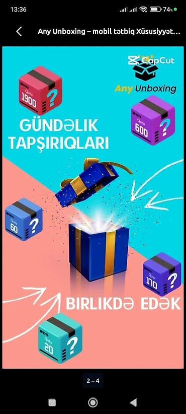 plasmas su çənlərinin təmiri: Xidmət: Any Unboxing – mobil tətbiq Təsvir: - 15 saniyelik — 1