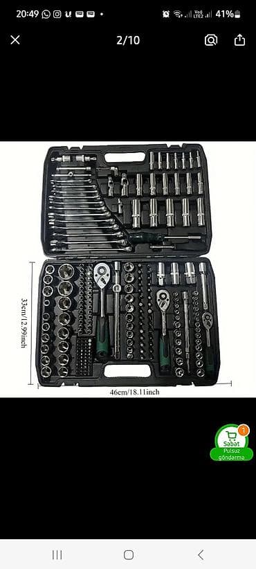 Açar dəstləri: 216 parçalı peşəkar alət dəsti - Yığcam, möhkəm plastik çamadanın — 3