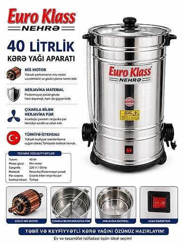 motorlar: 🛒 Euro Klass Nehrə – 40 Litrlik Kərə Yağı Aparatı ✔️ Güclü və — 1