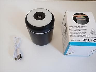 hava çəkən: H09 Mini Hava Nəmləndirici - Kompakt silindrik dizayn, qara korpus - — 2