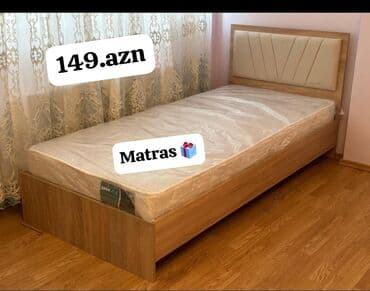 mdf akril: Təknəfərlik çarpayı, Bazasız, Matras ilə, Siyirməsiz — 3