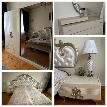 ikinci əl şifonerlər: İkinəfərlik çarpayı, 2 tumba, Komod, Dolab, İşlənmiş — 1