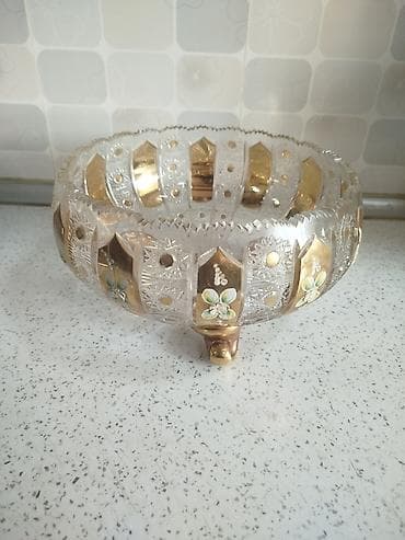 sirniyat qablari: Qalın xurusdal meyve qabi - Material: qalın kəsimli büllur - Rəng və — 1