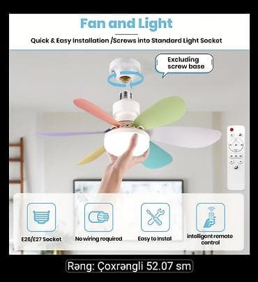 balaca ventilyator: Tavan ventilatoru yenidir sadəcə qutusuzdur üzərində tavan patronu — 1