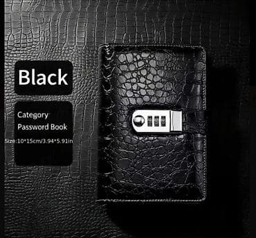 Şifrəli Qeyd Dəftəri – Qara - Kateqoriya: Password Book - Ölçü: 10 ×