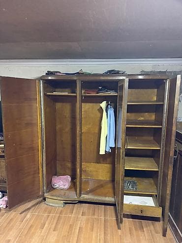 dekor ref: 3 qapılı, Qəhvəyi, Taxta, Açılan, Düz dolab — 2