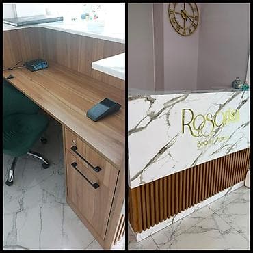 RESİEPSİN stolu + kreslo - Komplekt: ön resepsiyon stendi və arxa iş at lalafo.az RESİEPSİN stolu + kreslo - Komplekt: ön resepsiyon stendi və arxa iş