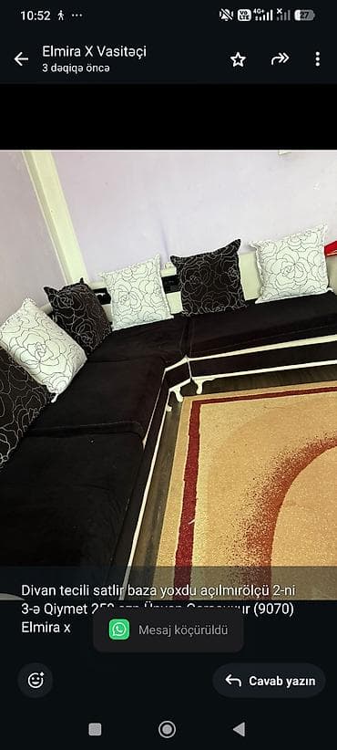 kreditle drel: Divan tecili satlir baza yoxdu açılmırölçü 2-ni 3-ə Qiymet 250 — 1