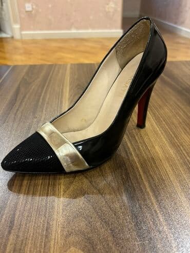 женские вечерние туфли: Tuflilər, Ölçü: 38, rəng - Qara, İşlənmiş — 2